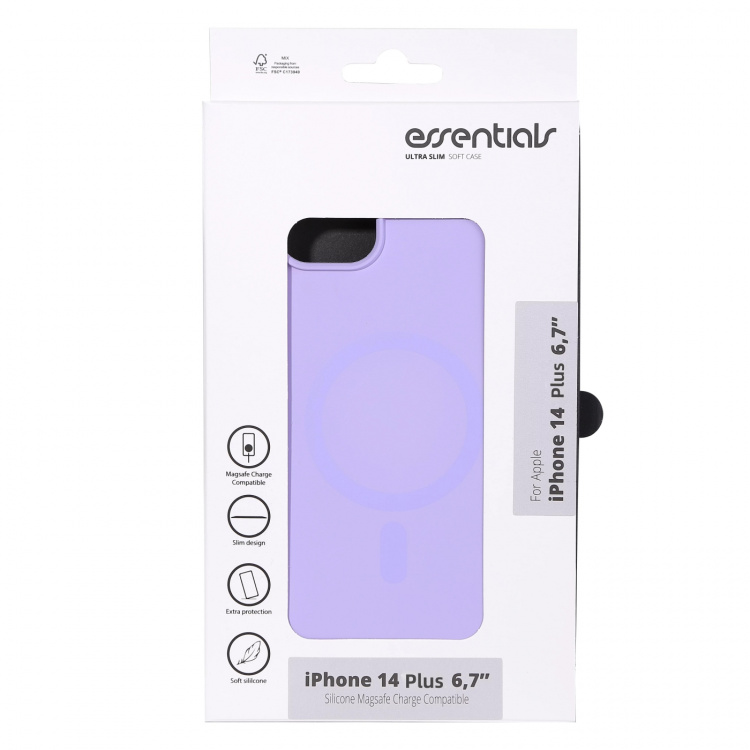 Essentials iPhone 14 Plus Silicone Mag back cover, Purple