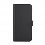 DELTACO Wallet case, 2-in-1, iPhone 15 Plus, magnetic cover, black