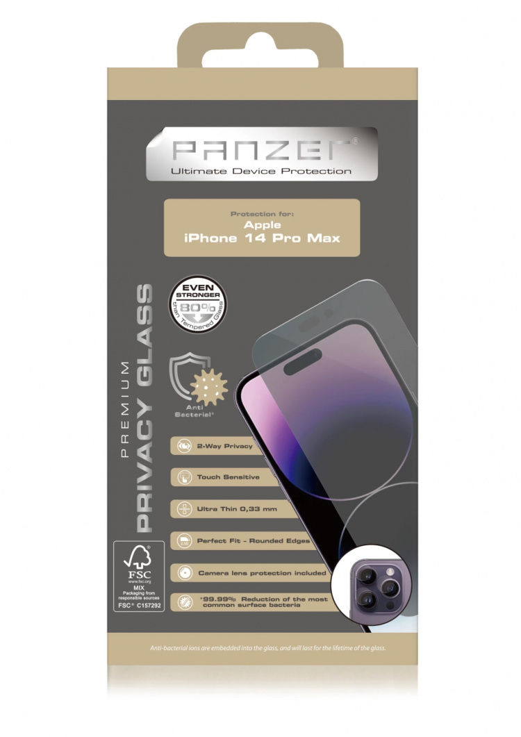 panzer iPhone 14 Pro Max Full-Fit Privacy Glass 2-way