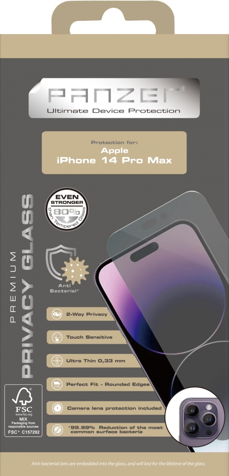 panzer iPhone 14 Pro Max Full-Fit Privacy Glass 2-way