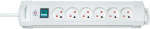 Brennenstuhl 6 way Extension Socket, Earthed, 3m, White