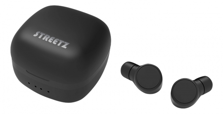 Streetz T200 True Wireless in-ear, dual earbuds, charge case, black Streetz T200 True Wireless in-ear, dual earbuds, charge case, black