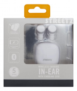 Streetz T200 True Wireless in-ear, dual earbuds, charge case, white Streetz T200 True Wireless in-ear, dual earbuds, charge case, white