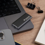 Transcend Portabel SSD ESD256C USB-C 1TB 10Gbps (R1050/W950 Mb/s) Aluminium