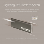 Transcend Portabel SSD ESD256C USB-C 2TB 10Gbps (R1050/W950 Mb/s) Aluminium