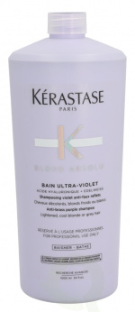 Kerastase Blond Absolu Bain Ultra-Violet Shampoo 1000 ml Anti-Brass Purple Shampoo, Lightened, Cool Blonde Or Grey Hair