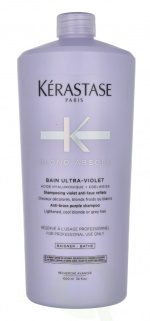Kerastase Blond Absolu Bain Ultra-Violet Shampoo 1000 ml Anti-Brass Purple Shampoo, Lightened, Cool Blonde Or Grey Hair
