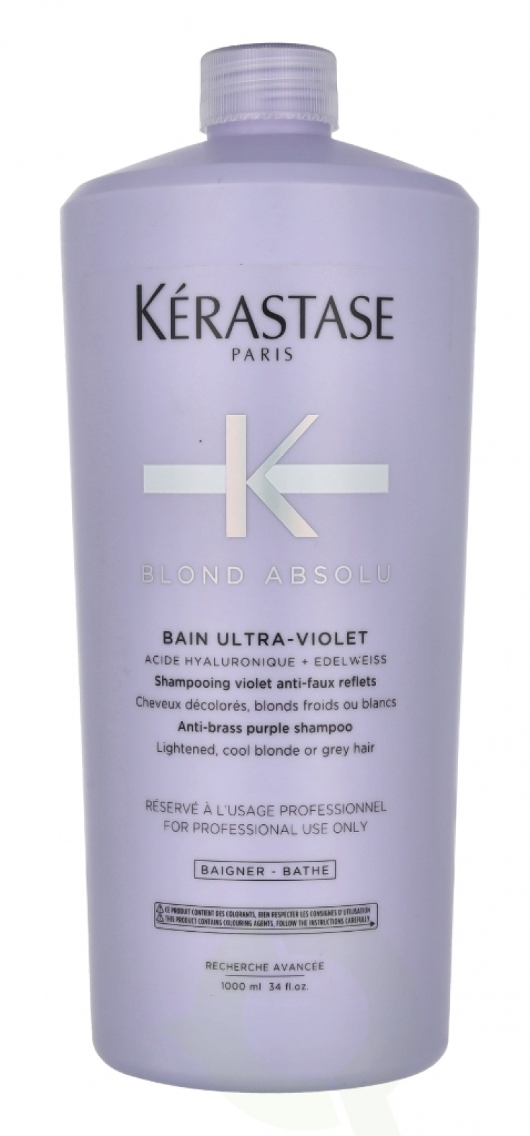 Kerastase Blond Absolu Bain Ultra-Violet Shampoo 1000 ml Anti-Brass Purple Shampoo, Lightened, Cool Blonde Or Grey Hair