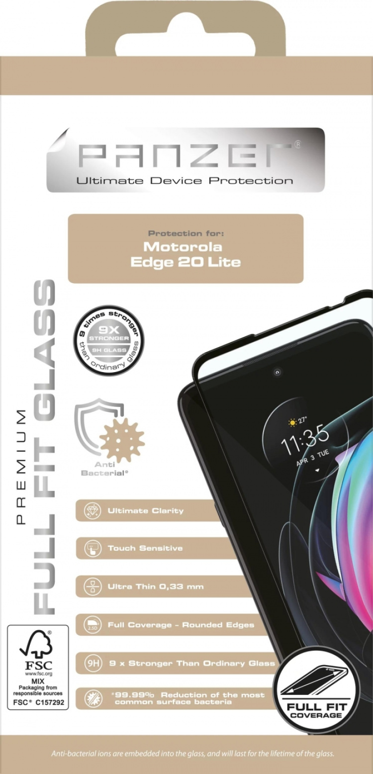panzer Motorola Edge 20 Lite Full-Fit Glass Black