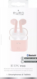 Puro ICON POD, Bluetooth koptelefoon met oplaadstation, Rose Puro ICON POD, Bluetooth koptelefoon met oplaadstation, Rose