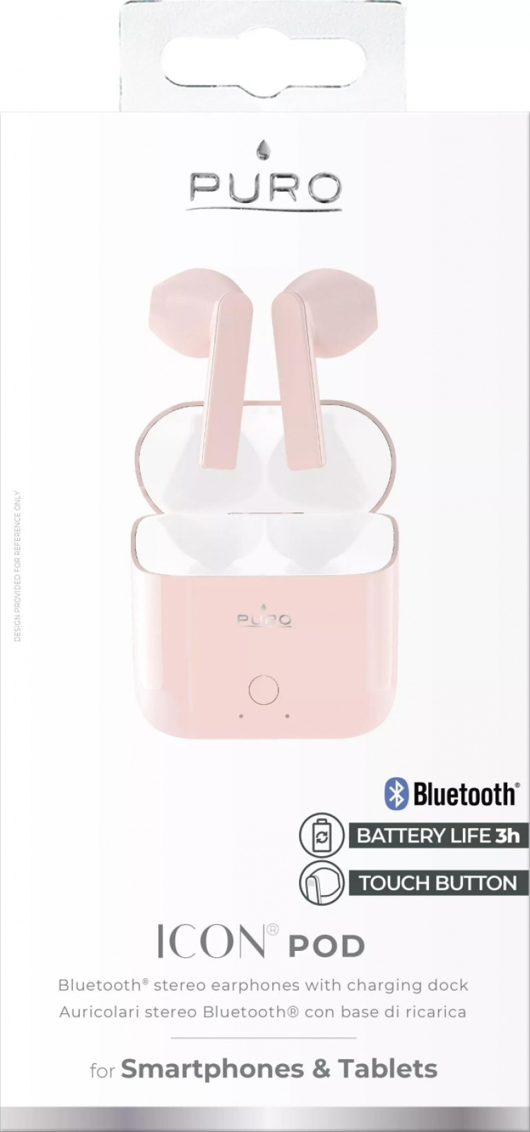 Puro ICON POD, Bluetooth koptelefoon met oplaadstation, Rose Puro ICON POD, Bluetooth koptelefoon met oplaadstation, Rose
