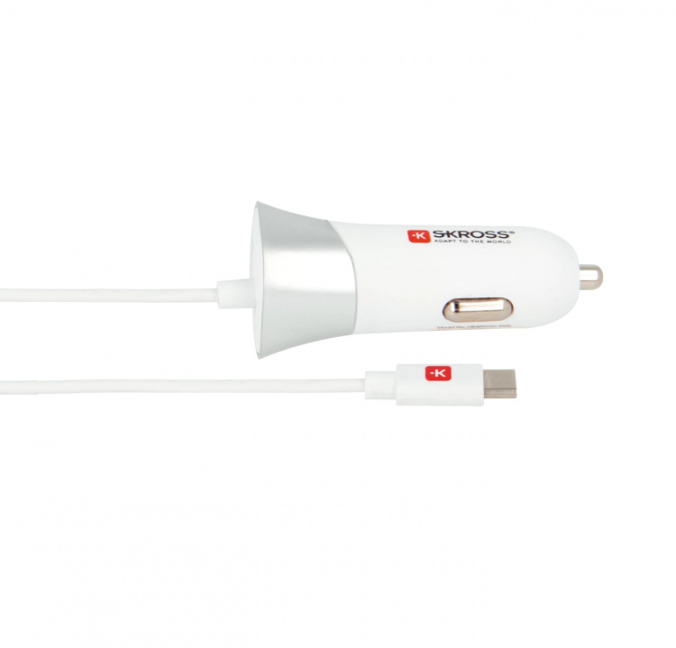 SKROSS USB Autolader met Type-C Kabel (2.0)