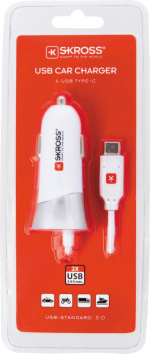 SKROSS USB Autolader met Type-C Kabel (2.0)
