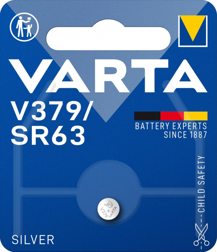 Varta V379/SR63 zilveren munt 1 pak