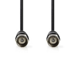 Nedis Satelliet- en Antennekabel | F-Male | F-Male | Vernikkeld | 75 Ohm | Dubbel Afgeschermd | 1.50 m | Rond | PVC | Zwart | Label