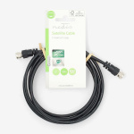 Nedis Satelliet- en Antennekabel | F-Male | F-Male | Vernikkeld | 75 Ohm | Dubbel Afgeschermd | 1.50 m | Rond | PVC | Zwart | Label