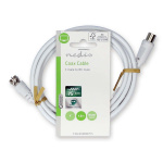 Nedis Satelliet- en Antennekabel | F-Male | IEC (Coax) Male | Vernikkeld | 75 Ohm | Dubbel Afgeschermd | 1.50 m | Rond | PVC | Wit | Label Nedis Satelliet- en Antennekabel | F-Male | IEC (Coax) Male | Vernikkeld | 75 Ohm | Dubbel Afgeschermd | 1.50 m | Rond | PVC | Wit | Label