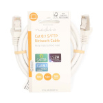 Nedis Cat 8.1 Netwerkkabel | S/FTP | RJ45 Male | RJ45 Male | 1.00 m | Rond | LSZH | Wit | Label