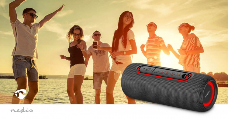 Nedis Bluetooth®-Speaker | Batterij 1 werkingstijd standaard verbruik: 240 min | Handheld Ontwerp | 30 W | Stereo | Ingebouwde microfoon | X5 | Koppelbaar | Zwart