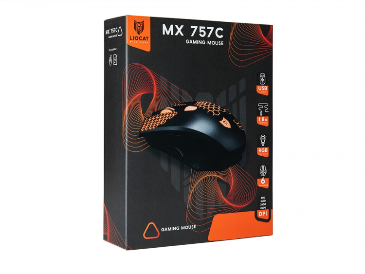 Liocat MX 757C - Gamingmuis met RGB-verlichting, zwart Liocat MX 757C - Gamingmuis met RGB-verlichting, zwart