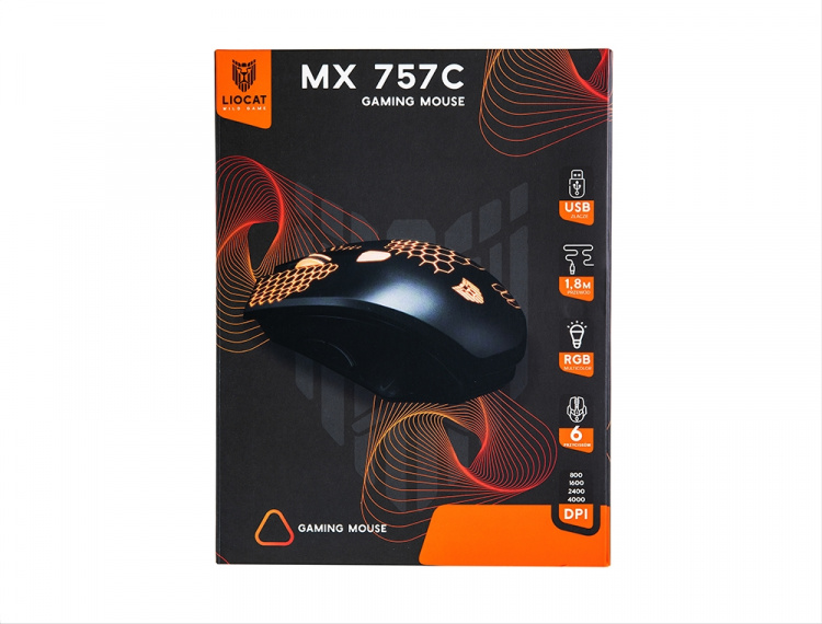 Liocat MX 757C - Gamingmuis met RGB-verlichting, zwart Liocat MX 757C - Gamingmuis met RGB-verlichting, zwart