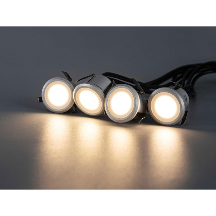 Llitt Allan Decklight kit 4-pack inkl strömadapter 12V 3000K 10lm IP67