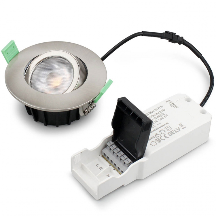Llitt Ellen Infälld downlight Dim-to-Warm 520lm IP65 1-pack Borstad stål