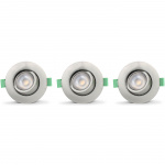 Llitt Ellen Infälld downlight Dim-to-Warm 520lm IP65 3-pack Borstad stål
