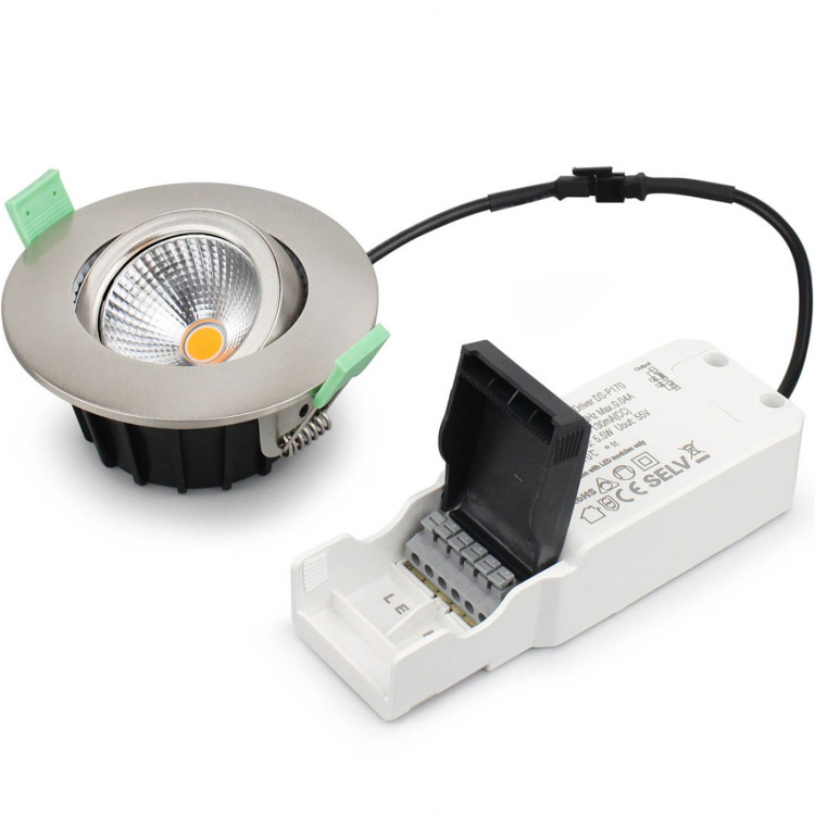 Llitt Lisa Dimbar Infälld downlight 3000K 600lm IP65 3-pack Borstad stål