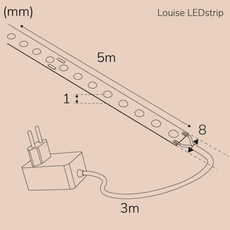 Llitt Louise Ledstrip kit COB-LED DOT IP20 5m 3000K Llitt Louise Ledstrip kit COB-LED DOT IP20 5m 3000K