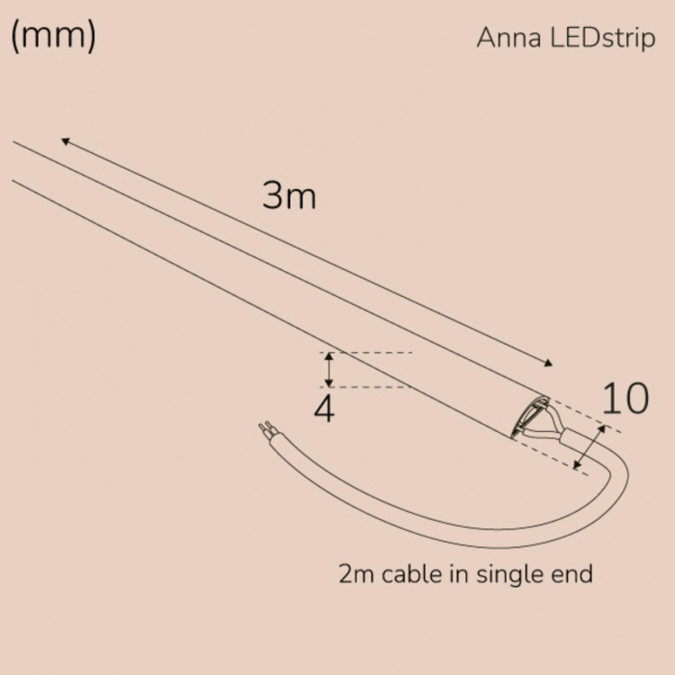 Llitt Anna Ledstrip COB-LED Milky utan trafo IP65 3m 3000K Llitt Anna Ledstrip COB-LED Milky utan trafo IP65 3m 3000K