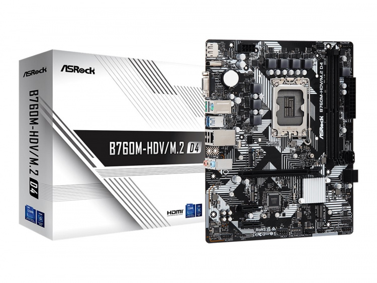 ASRock B760M-HDV/M.2 D4 Micro-ATX LGA1700 Intel B760
