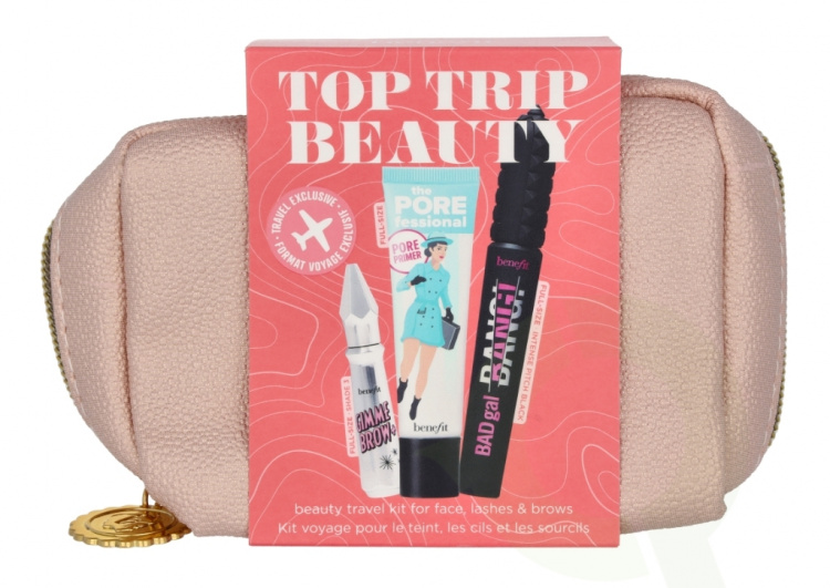 Benefit Top Trip Beauty Set 33.5 ml Porefessional Primer 22ml/Badgal Bang! Mascara 8,5gr/Gimme Brow+ #3 3gr/Pouch