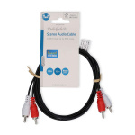Nedis Stereo-Audiokabel | 2x RCA Male | 2x RCA Male | Vernikkeld | 1.50 m | Rond | Zwart | Label