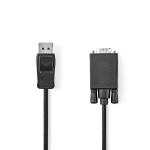 Nedis VGA-Kabel | DisplayPort Male | VGA Male | Vernikkeld | Maximale resolutie: 1080p | 1.00 m | Rond | PVC | Zwart | Label