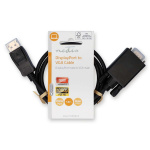 Nedis VGA-Kabel | DisplayPort Male | VGA Male | Vernikkeld | Maximale resolutie: 1080p | 1.00 m | Rond | PVC | Zwart | Label