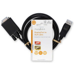 Nedis VGA-Kabel | DisplayPort Male | VGA Male | Vernikkeld | Maximale resolutie: 1080p | 2.00 m | Rond | PVC | Zwart | Label