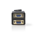 Nedis VGA-Kabel | VGA Male | 2x VGA Female | Verguld | Maximale resolutie: 1280x768 | 0.20 m | Rond | ABS | Zwart | Envelop