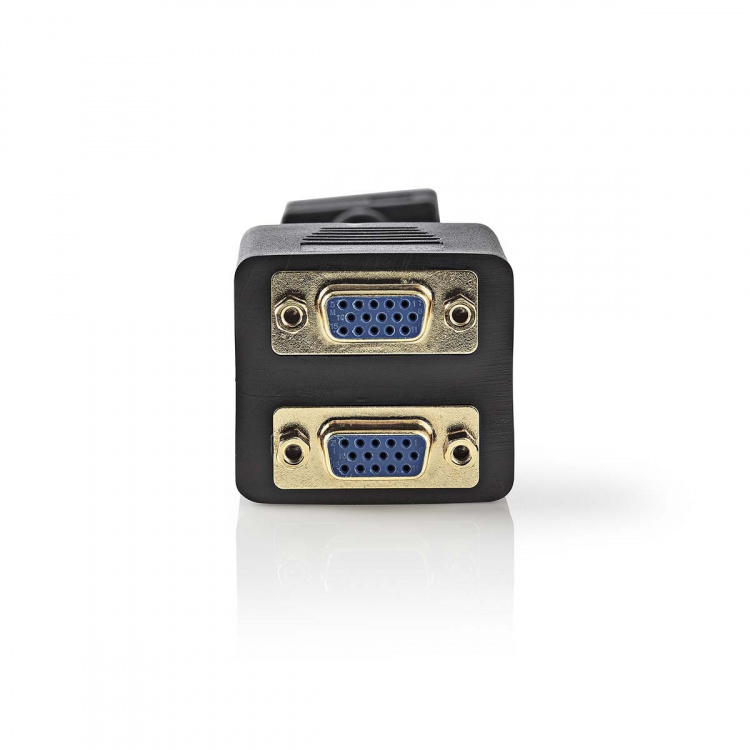 Nedis VGA-Kabel | VGA Male | 2x VGA Female | Verguld | Maximale resolutie: 1280x768 | 0.20 m | Rond | ABS | Zwart | Envelop