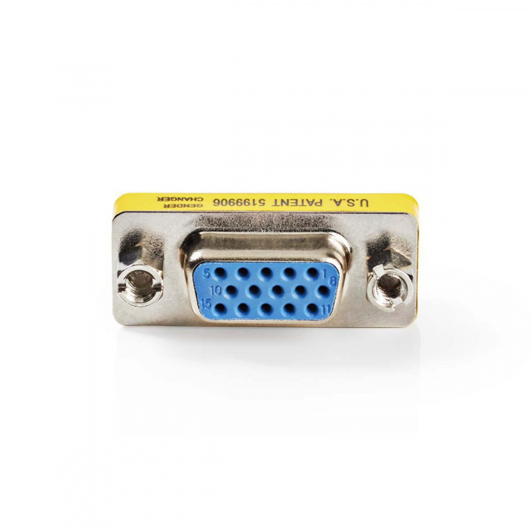 Nedis VGA-Adapter | VGA Female 15p | VGA Female 15p | Vernikkeld | Recht | Metaal | Metaal | Polybag