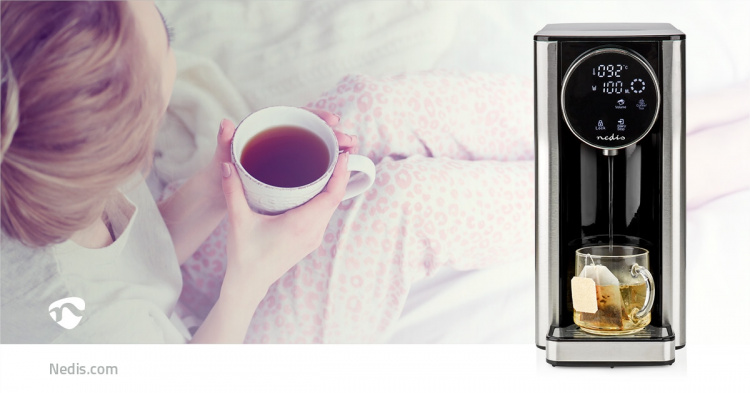 Nedis Heetwaterdispenser | 2600 W | 2.7 l | Aluminium / Zwart Nedis Heetwaterdispenser | 2600 W | 2.7 l | Aluminium / Zwart