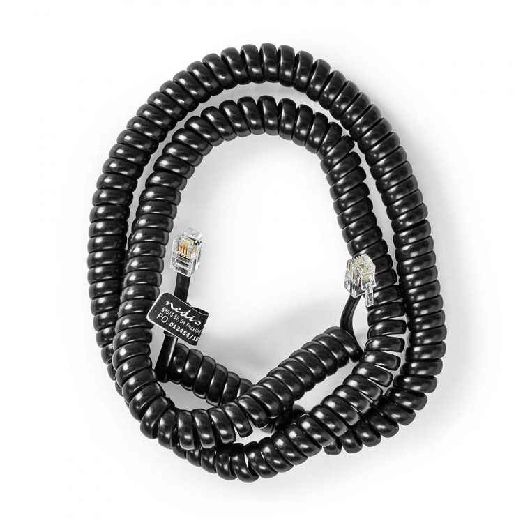 Nedis Telecomkabel | RJ10 Male | RJ10 Male | 5.00 m | Kabel design: Gekruld | Kabeltype: RJ10 | Zwart | Envelop Nedis Telecomkabel | RJ10 Male | RJ10 Male | 5.00 m | Kabel design: Gekruld | Kabeltype: RJ10 | Zwart | Envelop