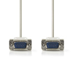 Nedis VGA-Kabel | VGA Male | VGA Male | Vernikkeld | Maximale resolutie: 1024x768 | 2.00 m | Rond | ABS | Ivoor | Label