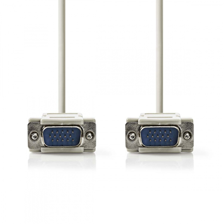 Nedis VGA-Kabel | VGA Male | VGA Male | Vernikkeld | Maximale resolutie: 1024x768 | 2.00 m | Rond | ABS | Ivoor | Label