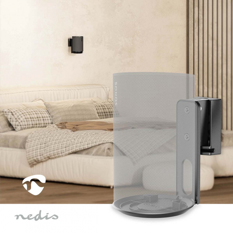 Nedis Speakerbeugel | Geschikt voor: Sonos® Era100 | Wand | 3 kg | Kantelbaar / Zwenken | Kantelbaar | Draaibaar | ABS / Metaal | Zwart