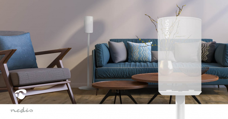 Nedis Speakerbeugel | Geschikt voor: Sonos® Era100 | Standaard | 3 kg | Vast | ABS / Metaal | Wit Nedis Speakerbeugel | Geschikt voor: Sonos® Era100 | Standaard | 3 kg | Vast | ABS / Metaal | Wit