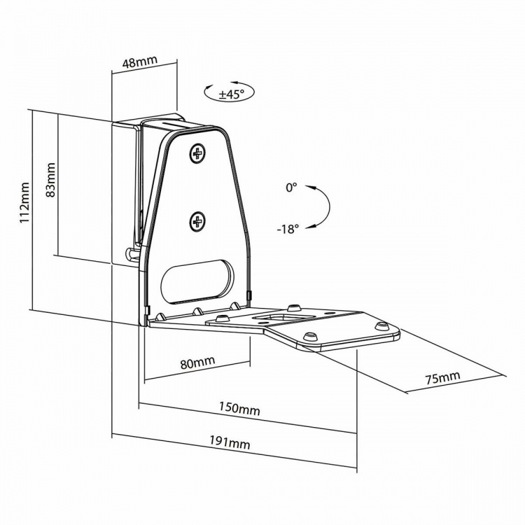 Nedis Speakerbeugel | Geschikt voor: Sonos® Era300 | Wand | 5 kg | Kantelbaar / Zwenken | Kantelbaar | Draaibaar | ABS / Metaal | Zwart Nedis Speakerbeugel | Geschikt voor: Sonos® Era300 | Wand | 5 kg | Kantelbaar / Zwenken | Kantelbaar | Draaibaar | ABS / Metaal | Zwart