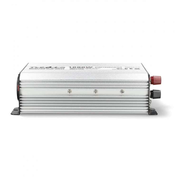 Nedis Omvormer Gemodificeerde Sinusgolf | Ingangsvoltage: 24 V DC | Apparaat stroomoutput: Type F (CEE 7/3) / USB-A | 230 V AC 50 Hz | 1000 W | Piekvermogen: 2000 W | Screw Terminal | Zilver