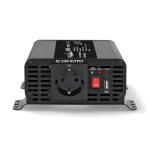 Nedis Omvormer Pure Sinusgolf | Ingangsvoltage: 12 V DC | Apparaat stroomoutput: Type F (CEE 7/3) / USB-A / 1x USB-C™ | 230 V AC 50 Hz | 300 W | Piekvermogen: 600 W | Screw Terminal | Zuivere Sinusgolf | Zekering | Zwart