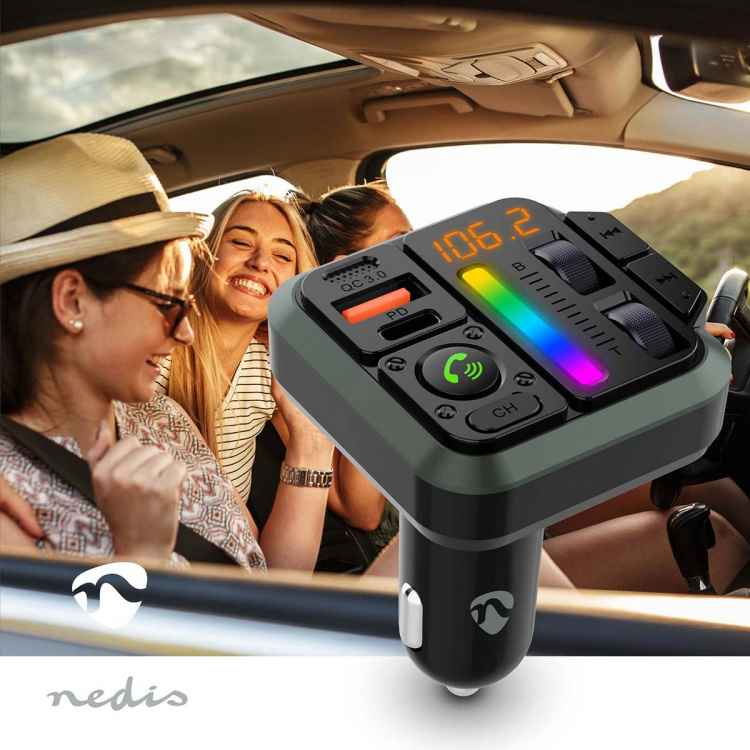 Nedis FM-Audiotransmitter voor Auto | Gefixeerd | Handenvrij bellen / Luidsprekerfunctie | 1  Nedis FM-Audiotransmitter voor Auto | Gefixeerd | Handenvrij bellen / Luidsprekerfunctie | 1